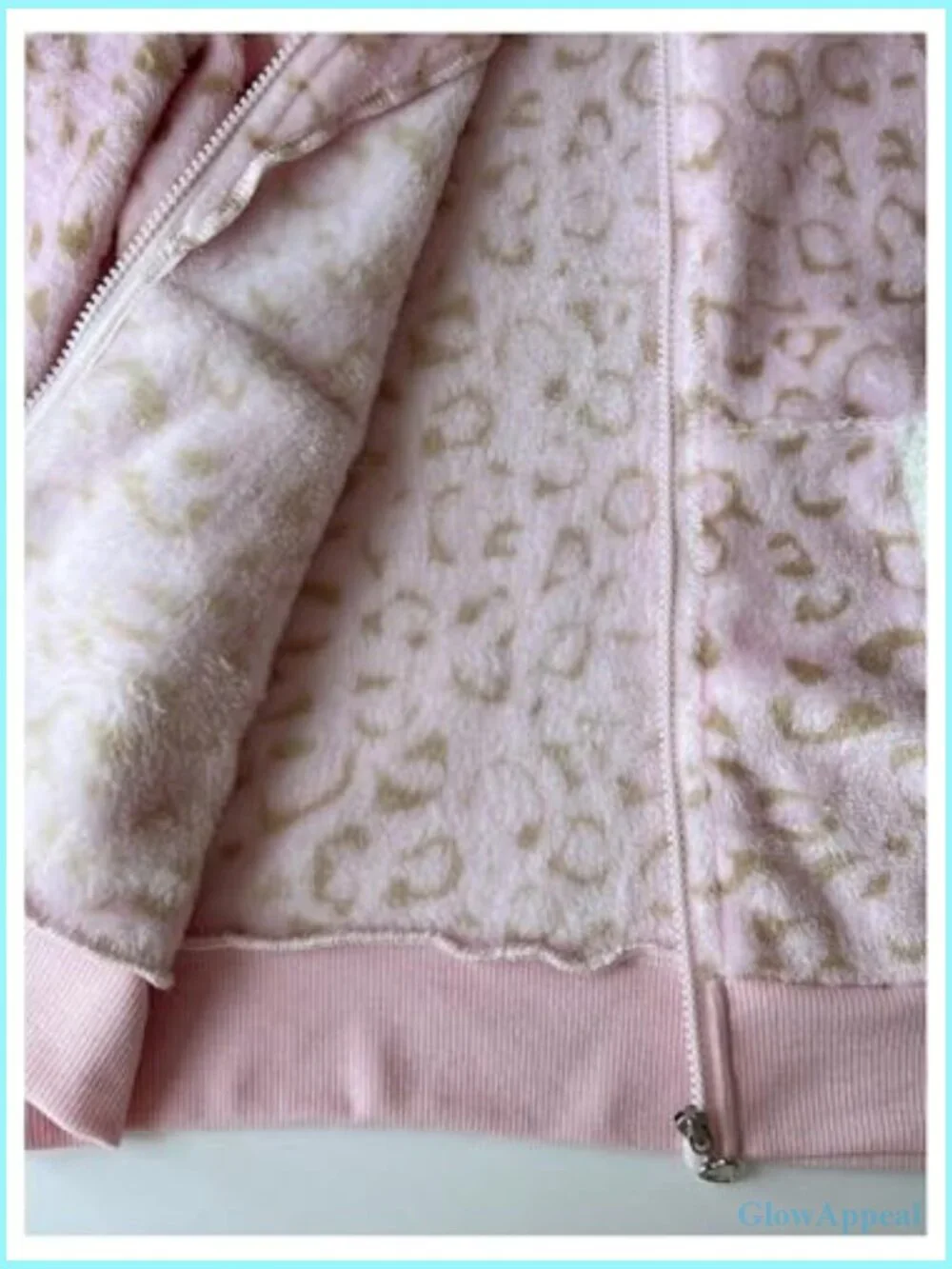 Leopard Print Zip Up Hoodie Fitted Fleece Sweatshirt Long Sleeve - Picture 5 of 5